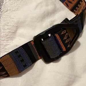 Bison Designs Black Nylon Belt Silver Buckle 44" Total Length Utility Tactical